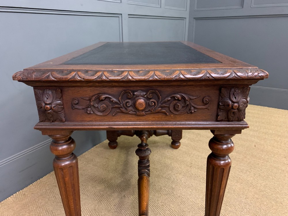 Victorian Carved Oak Table View XI