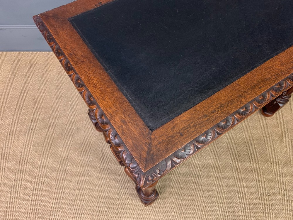 Victorian Carved Oak Table View XII