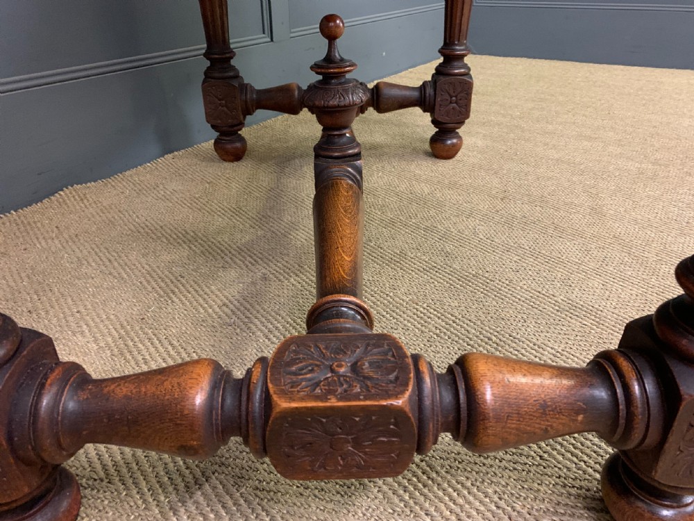 Victorian Carved Oak Table View XIII