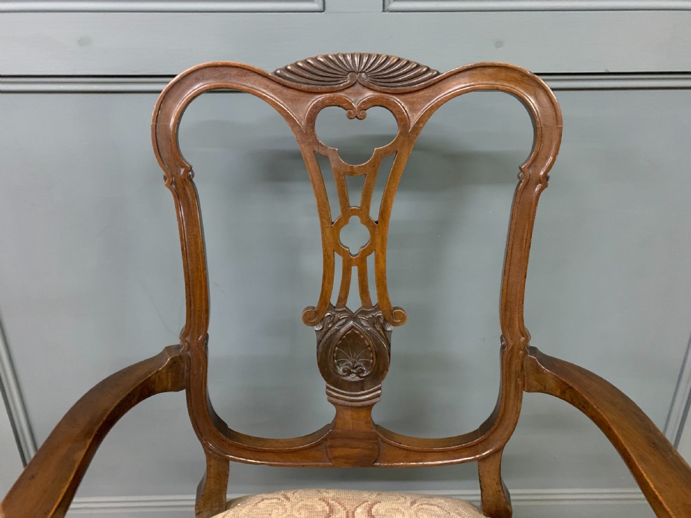 Victorian Carved Mahogany Armchair View II