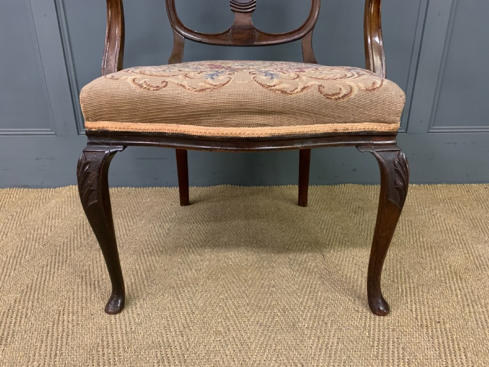 Victorian Carved Mahogany Armchair View III