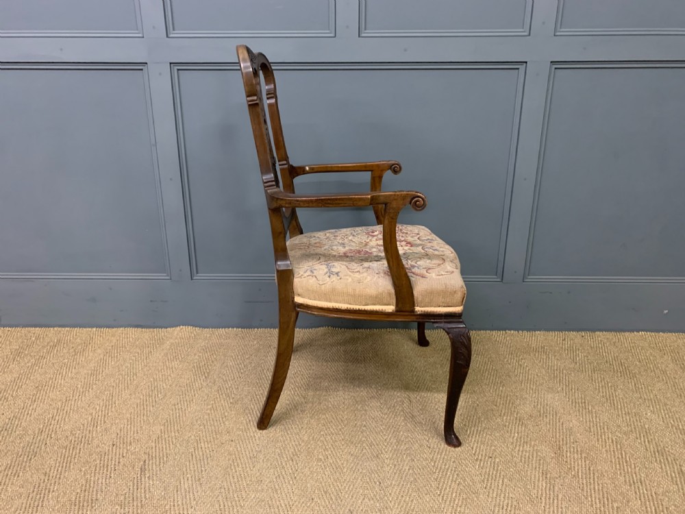 Victorian Carved Mahogany Armchair View X