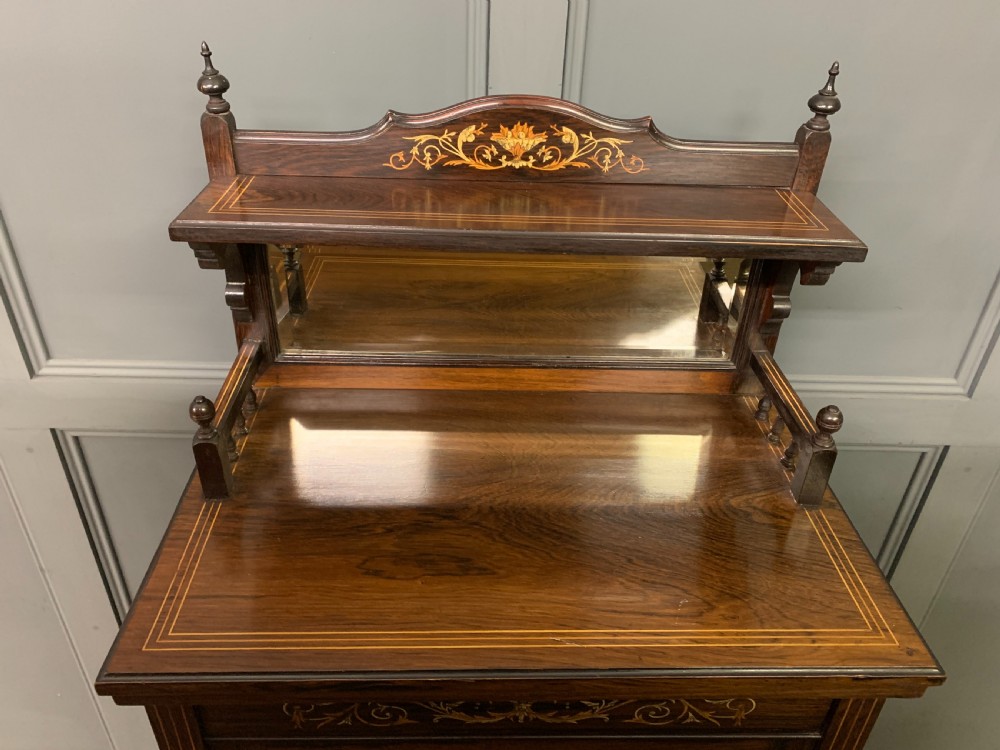 Late Victorian Inlaid Rosewood Music Cabinet View IV