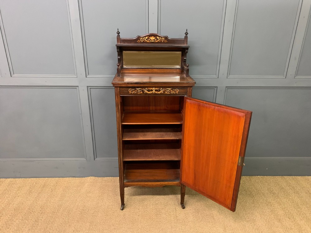 Late Victorian Inlaid Rosewood Music Cabinet View VI