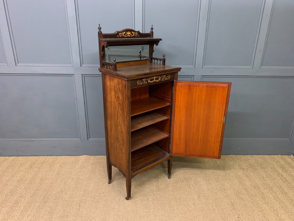 Late Victorian Inlaid Rosewood Music Cabinet View VII