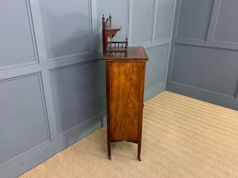 Late Victorian Inlaid Rosewood Music Cabinet View X