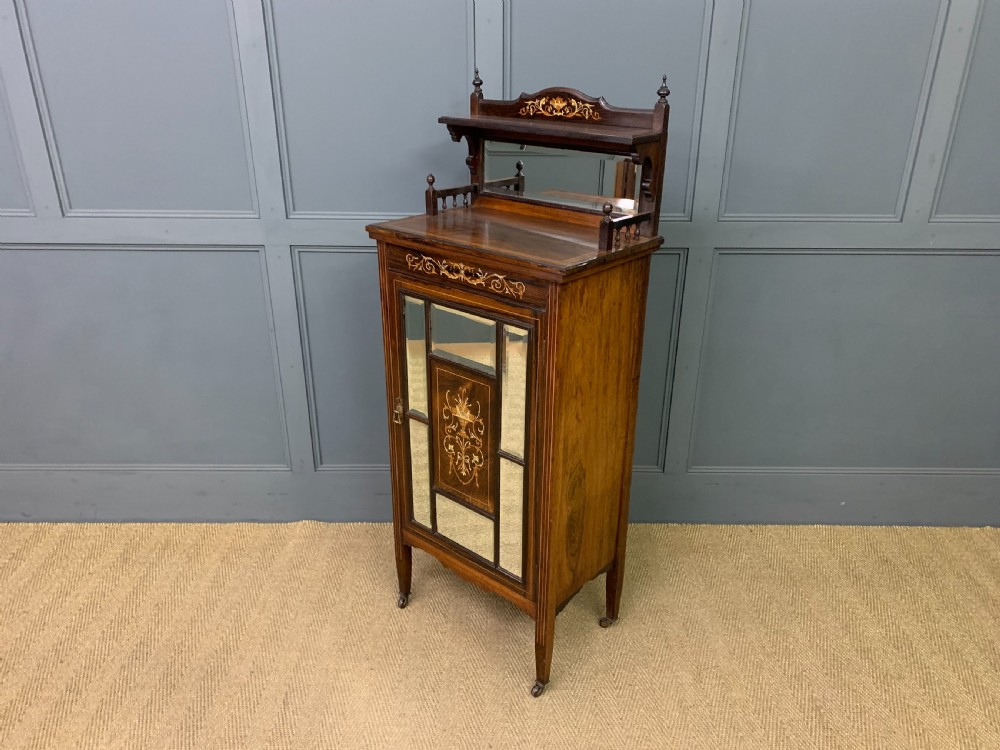 Late Victorian Inlaid Rosewood Music Cabinet View XII