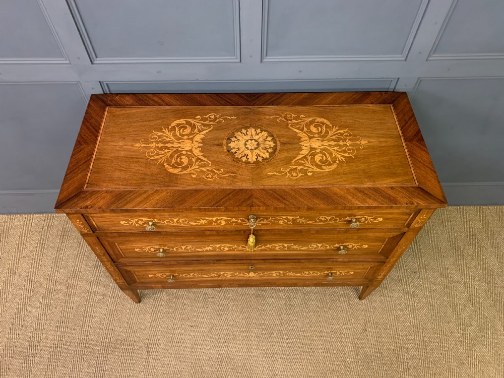 Italian Marquetry Walnut Commode View IV