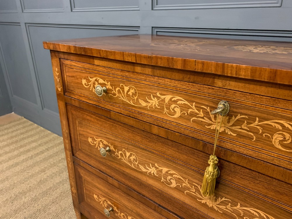 Italian Marquetry Walnut Commode View VII