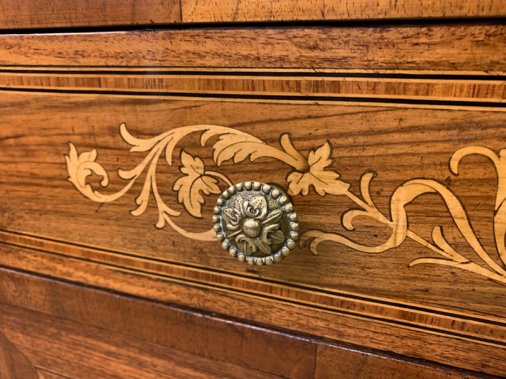 Italian Marquetry Walnut Commode View VIII