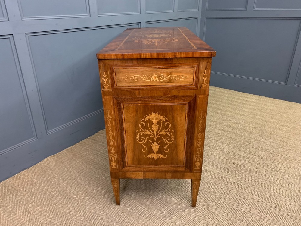 Italian Marquetry Walnut Commode View IX