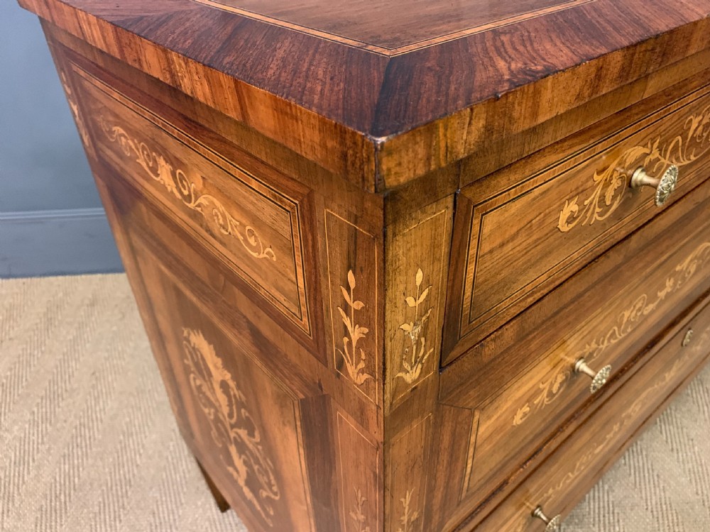 Italian Marquetry Walnut Commode View XI