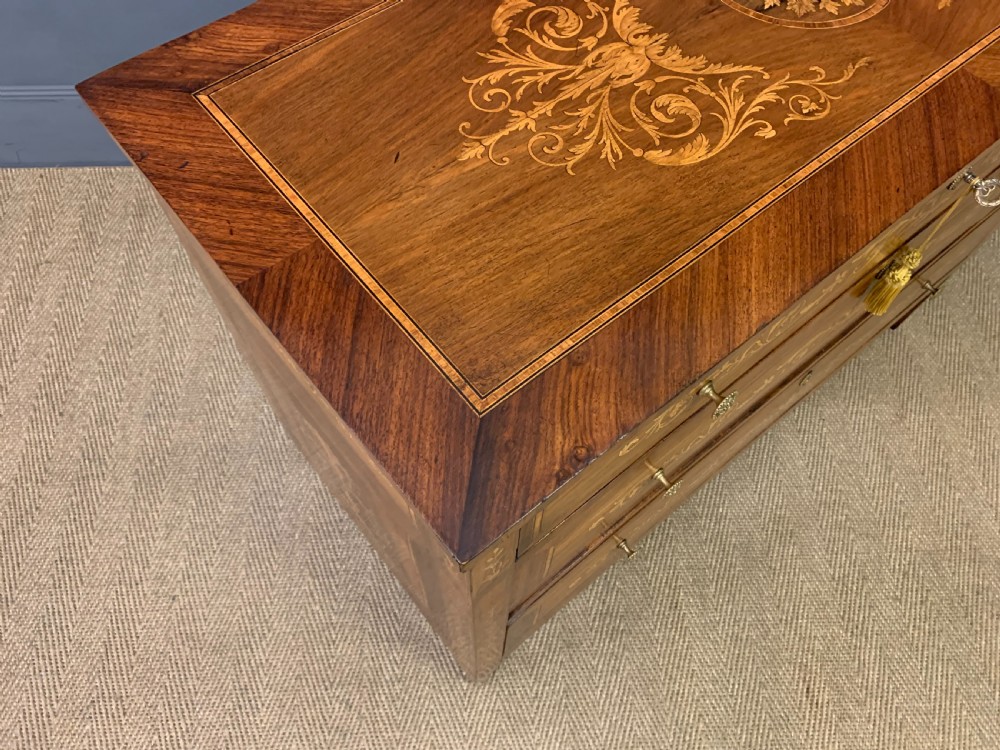 Italian Marquetry Walnut Commode View XII