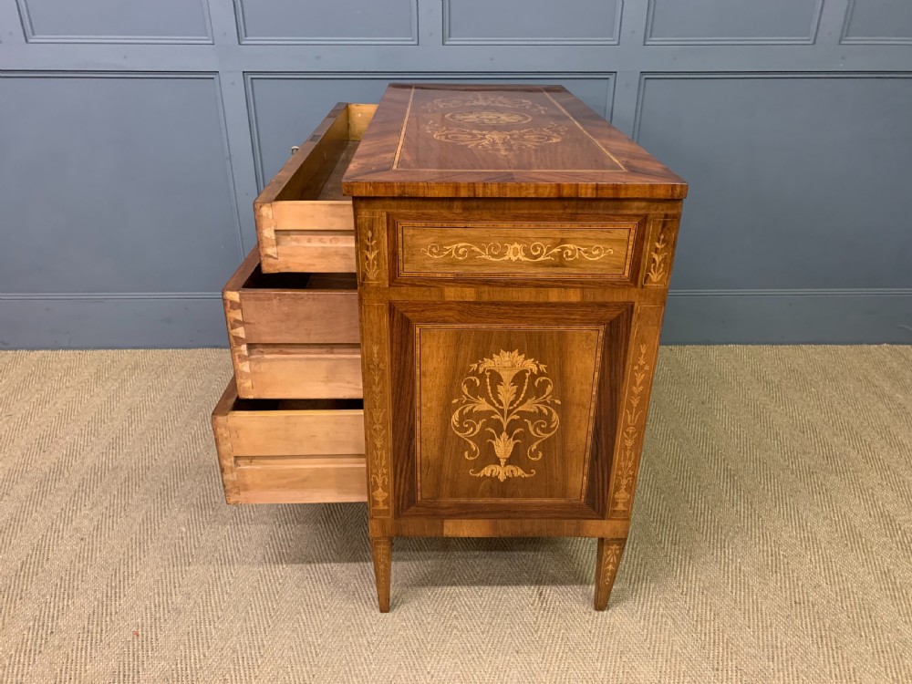 Italian Marquetry Walnut Commode View XV