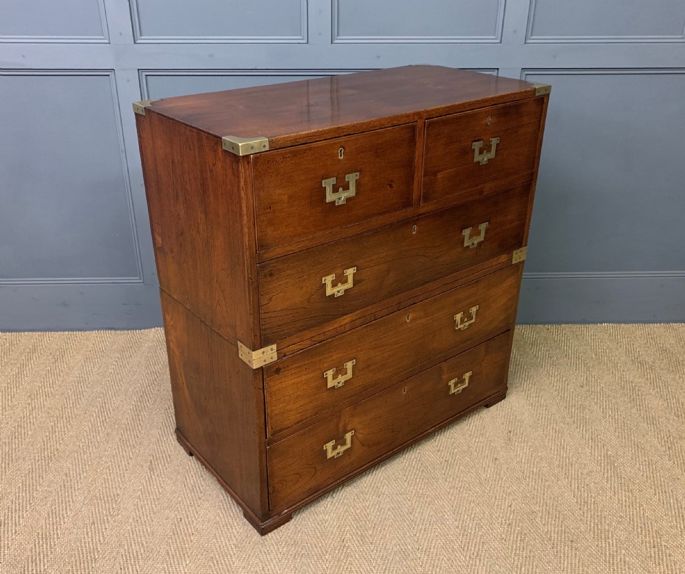 19th Century Teak Military Chest of Drawers