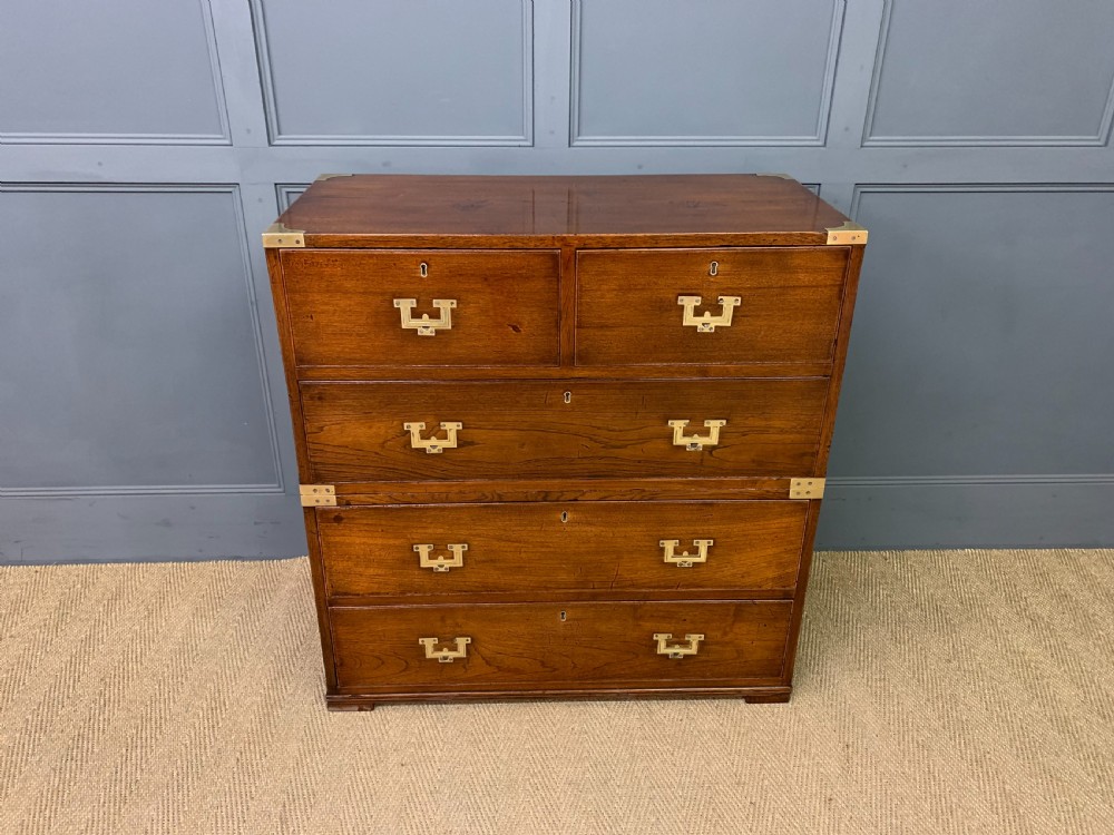 19th Century Teak Military Chest of Drawers View II