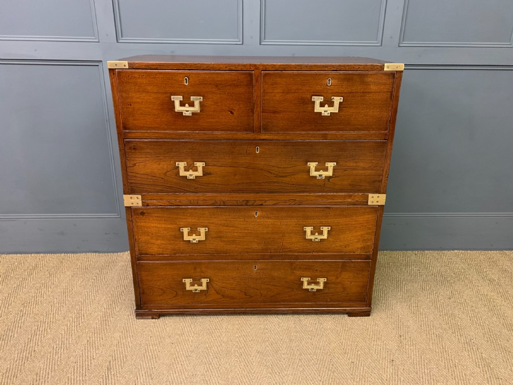 19th Century Teak Military Chest of Drawers View III