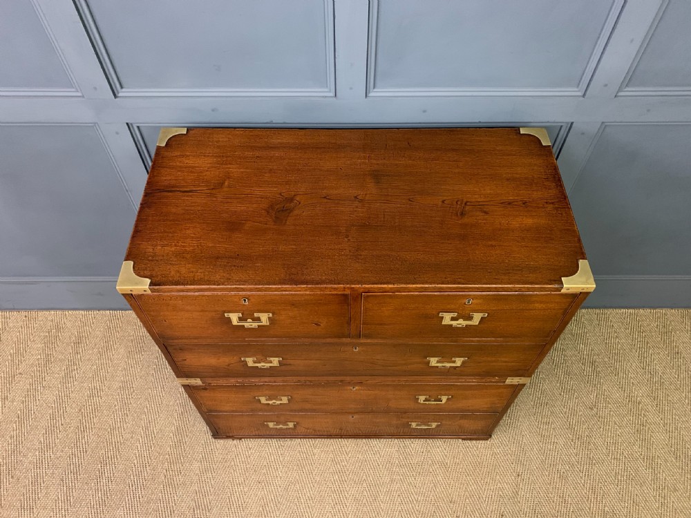 19th Century Teak Military Chest of Drawers View IV