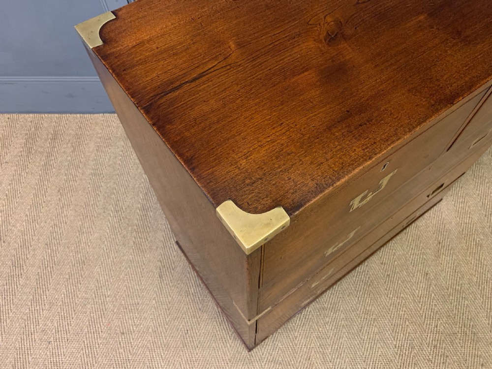 19th Century Teak Military Chest of Drawers View X