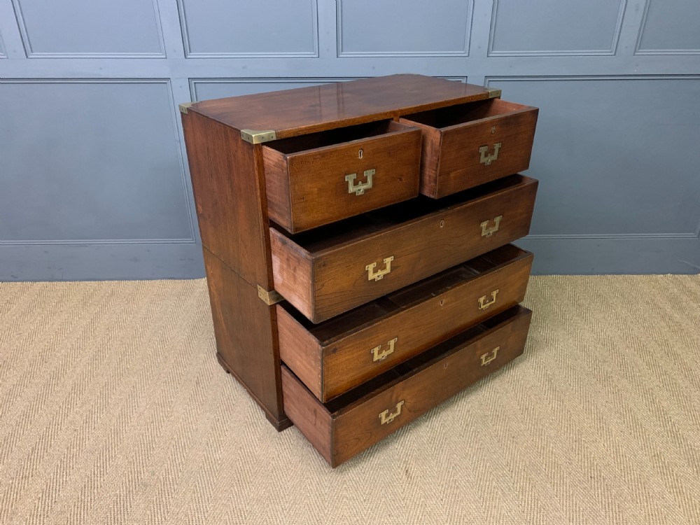 19th Century Teak Military Chest of Drawers View XI
