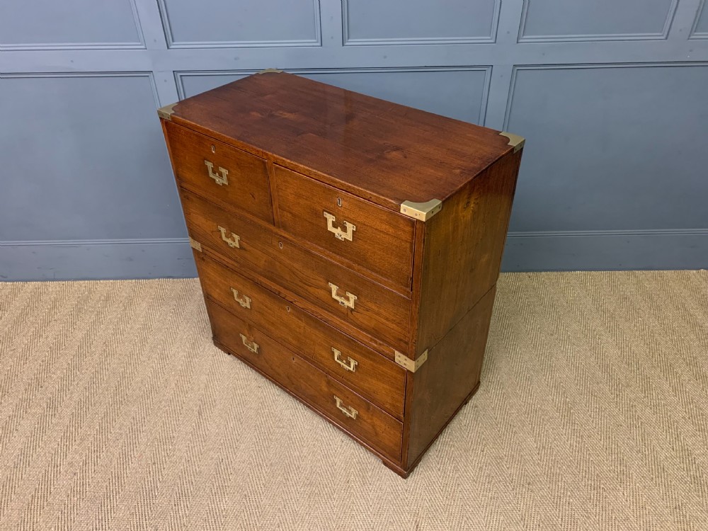 19th Century Teak Military Chest of Drawers View XII