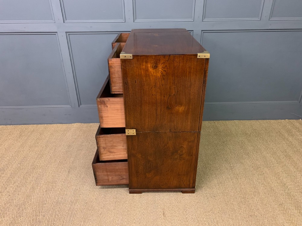 19th Century Teak Military Chest of Drawers View XIII