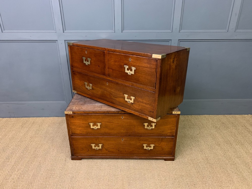 19th Century Teak Military Chest of Drawers View XV