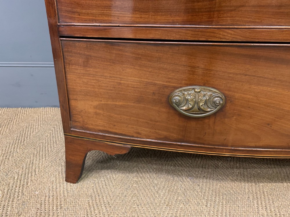 Georgian Mahogany Bow Fronted Chest of Drawers View VI