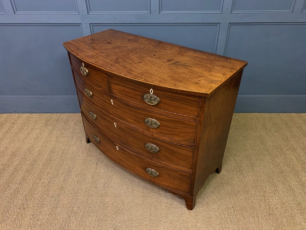 Georgian Mahogany Bow Fronted Chest of Drawers View XI
