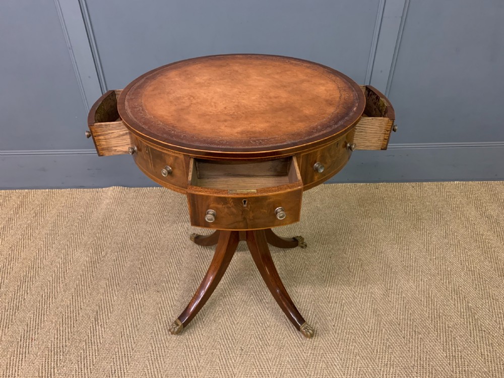 Edwardian Mahogany Drum Table View VIII