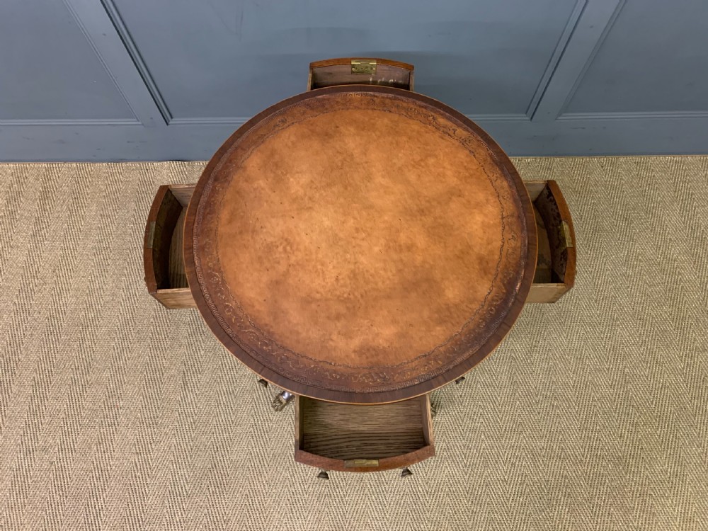 Edwardian Mahogany Drum Table View IX