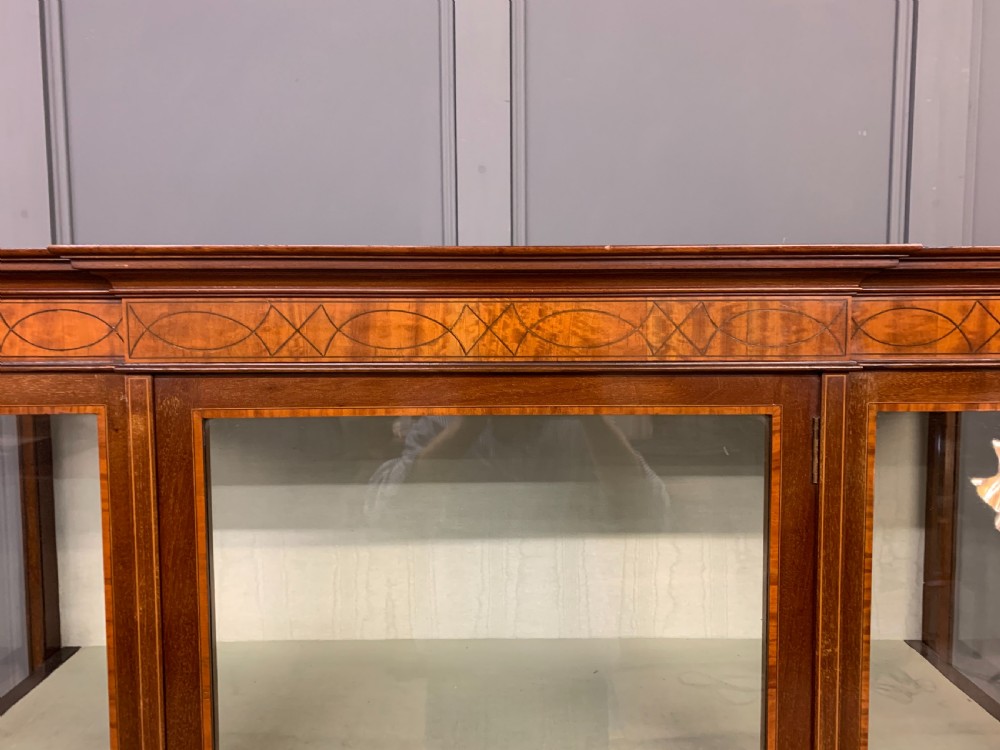 Edwardian Inlaid Mahogany and Satinwood Display Cabinet View V