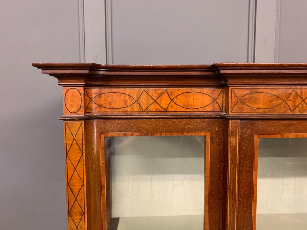 Edwardian Inlaid Mahogany and Satinwood Display Cabinet View VI