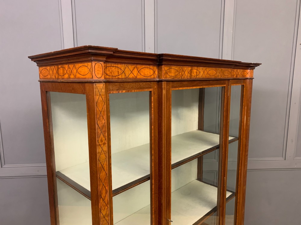 Edwardian Inlaid Mahogany and Satinwood Display Cabinet View IX