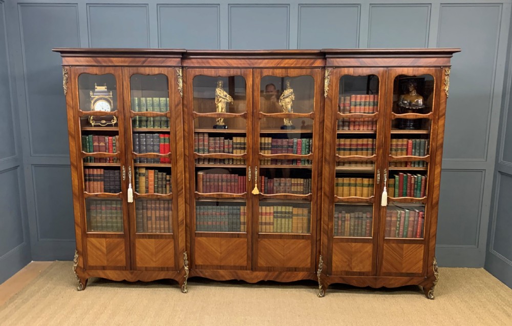 Large Sized French Kingwood Bookcase
