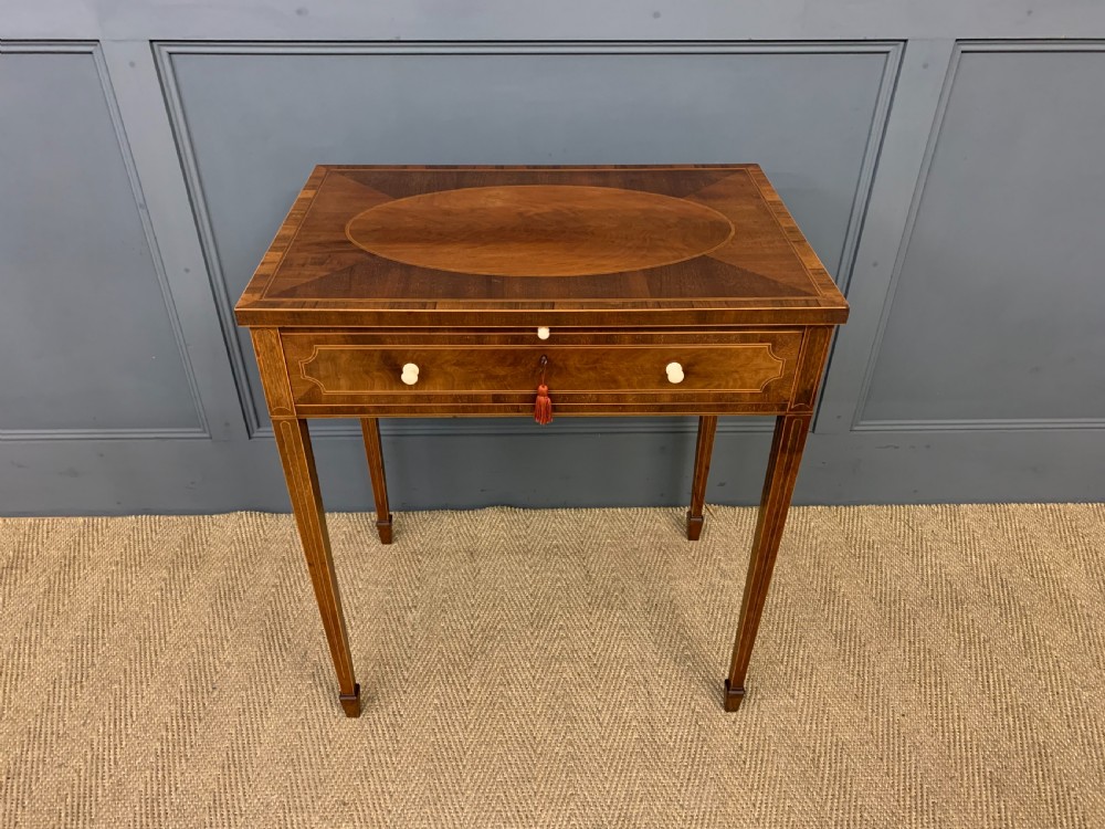 Sheraton Revival Inlaid Mahogany Table