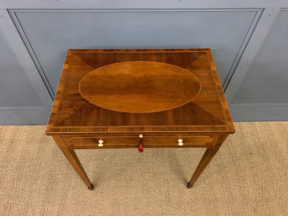 Sheraton Revival Inlaid Mahogany Table View II