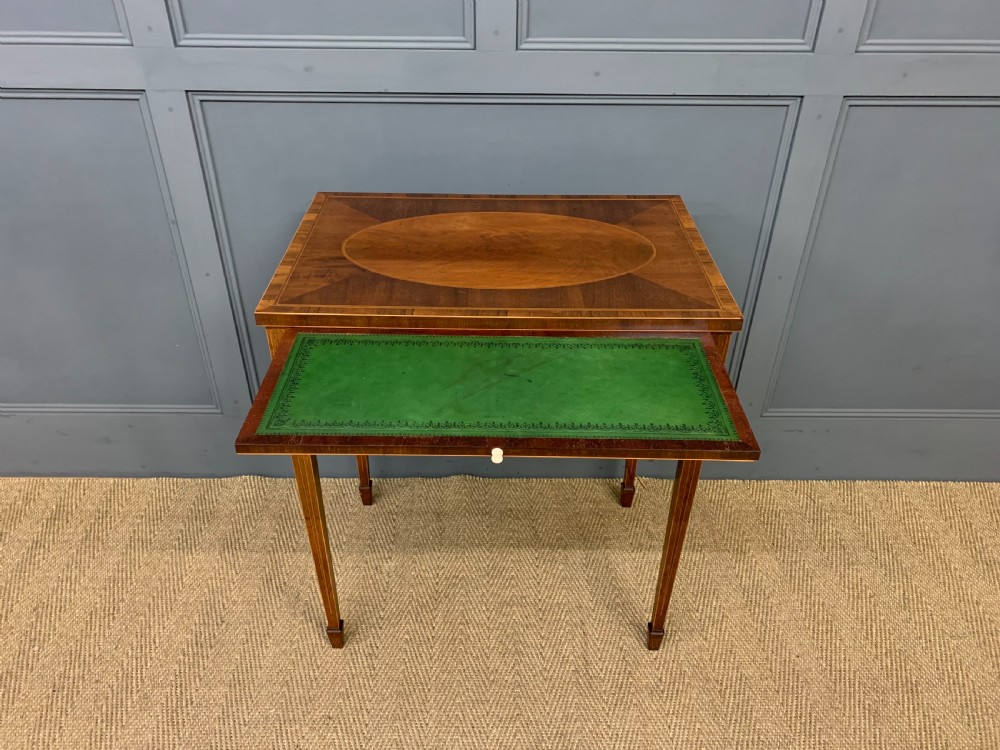 Sheraton Revival Inlaid Mahogany Table View III