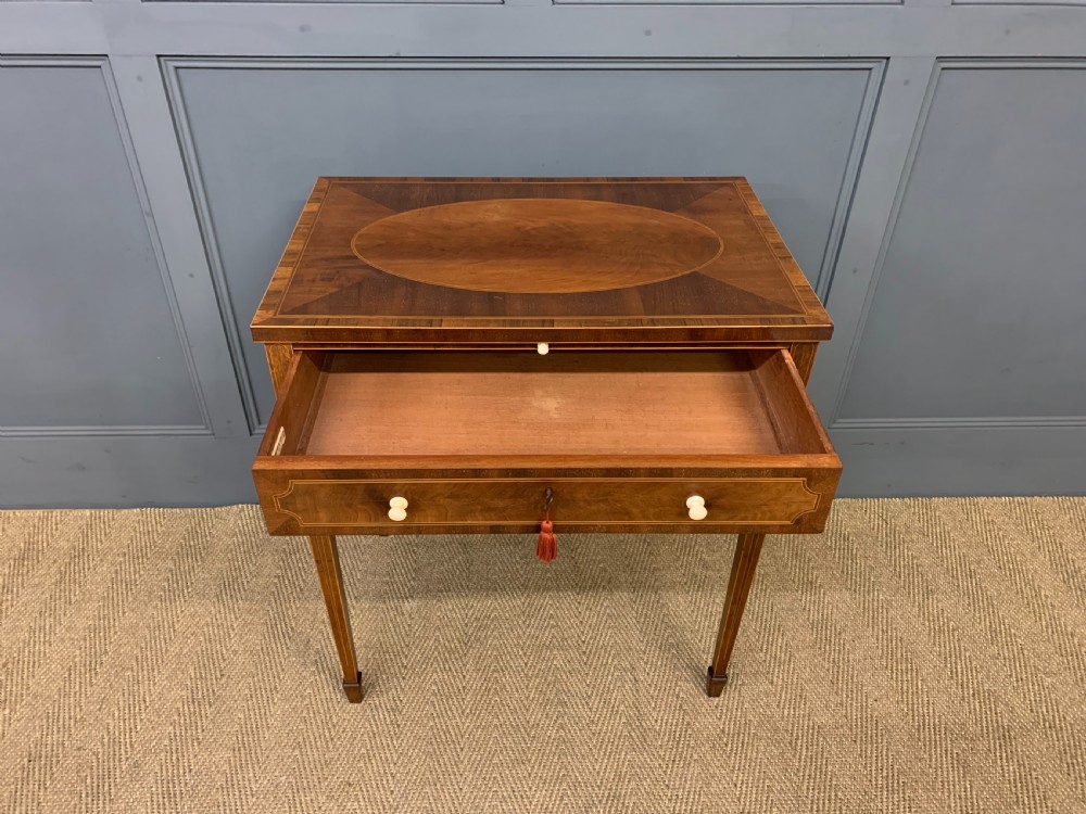 Sheraton Revival Inlaid Mahogany Table View VI