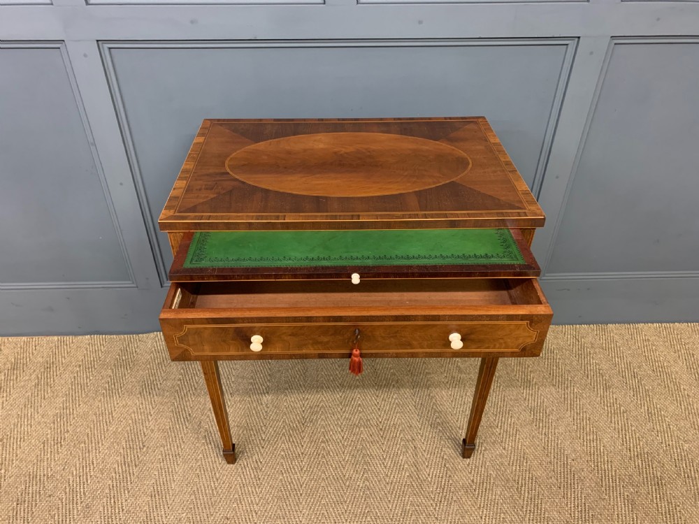 Sheraton Revival Inlaid Mahogany Table View VII
