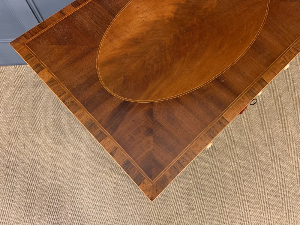 Sheraton Revival Inlaid Mahogany Table View XII