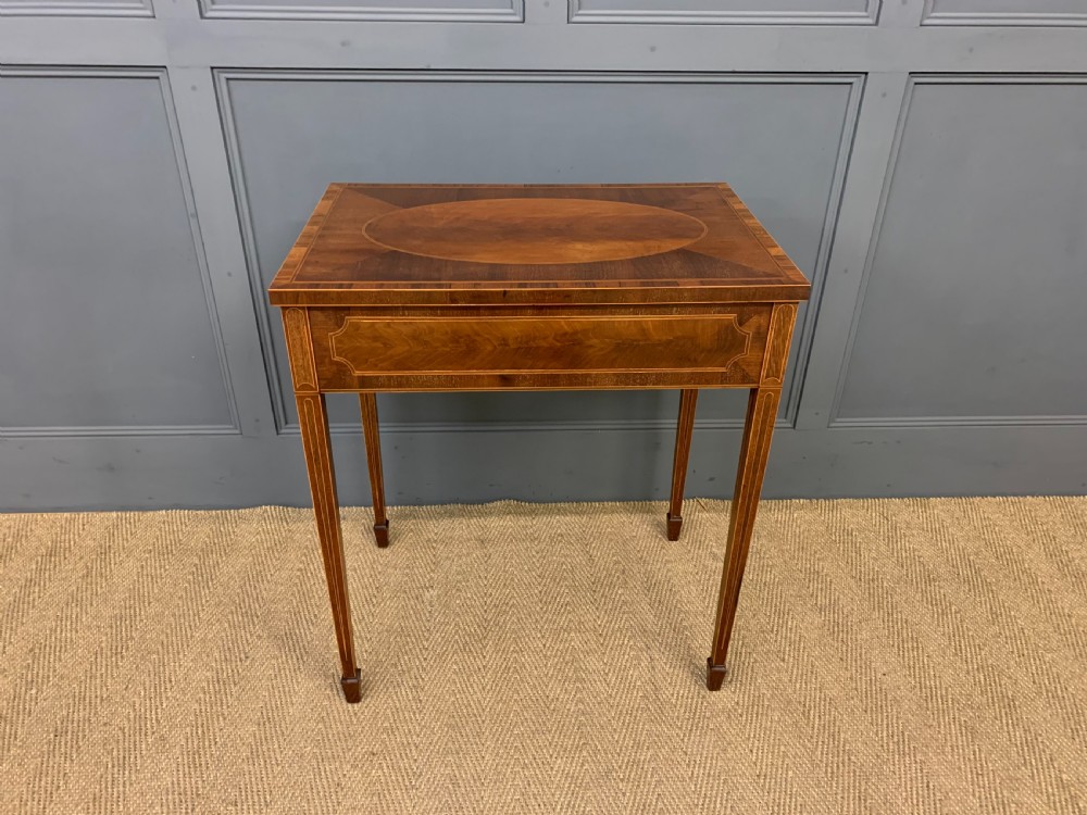 Sheraton Revival Inlaid Mahogany Table View XVI