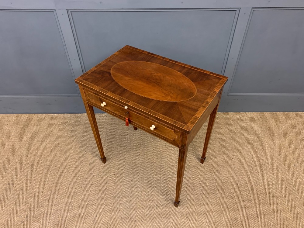 Sheraton Revival Inlaid Mahogany Table View XVII