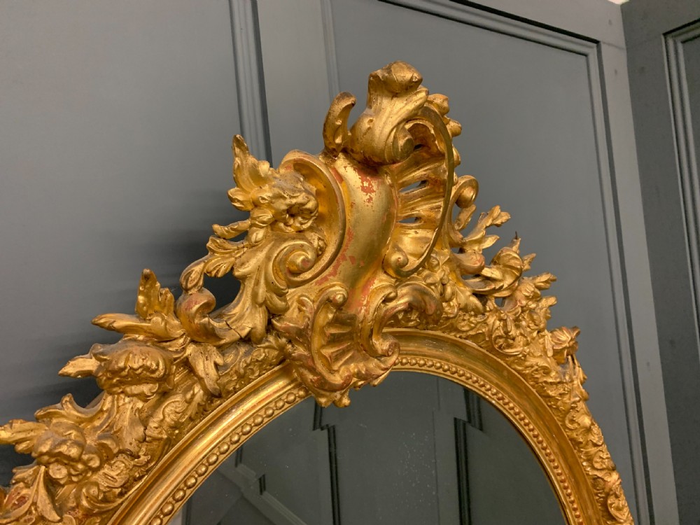 19th Century French Gilt Oval Mirror View V