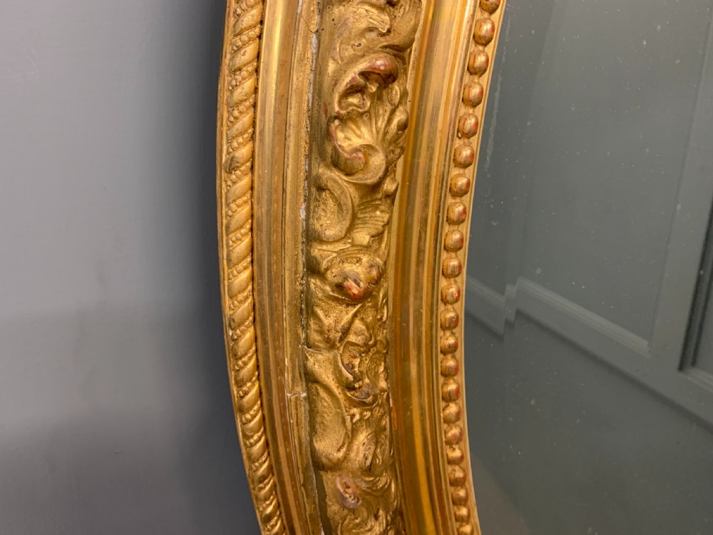 19th Century French Gilt Oval Mirror View VII