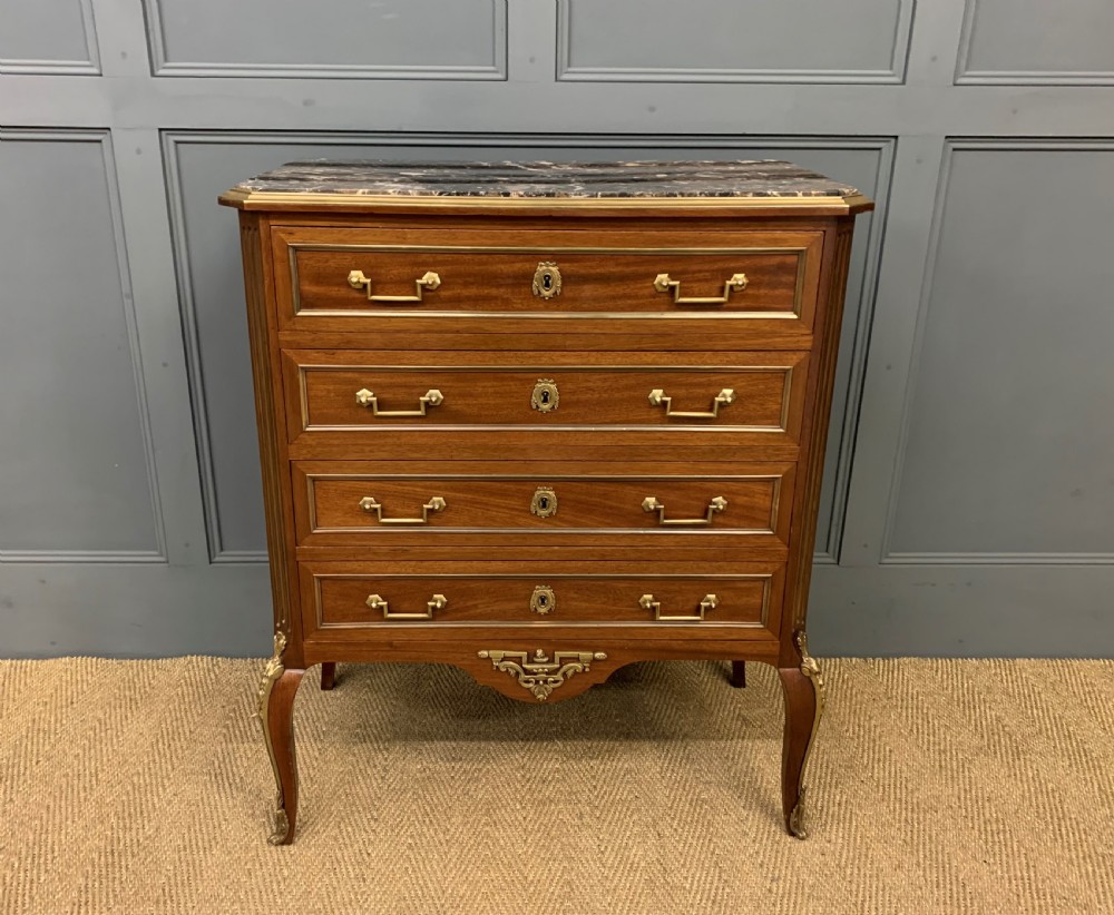 French Marble Topped Mahogany Commode View II