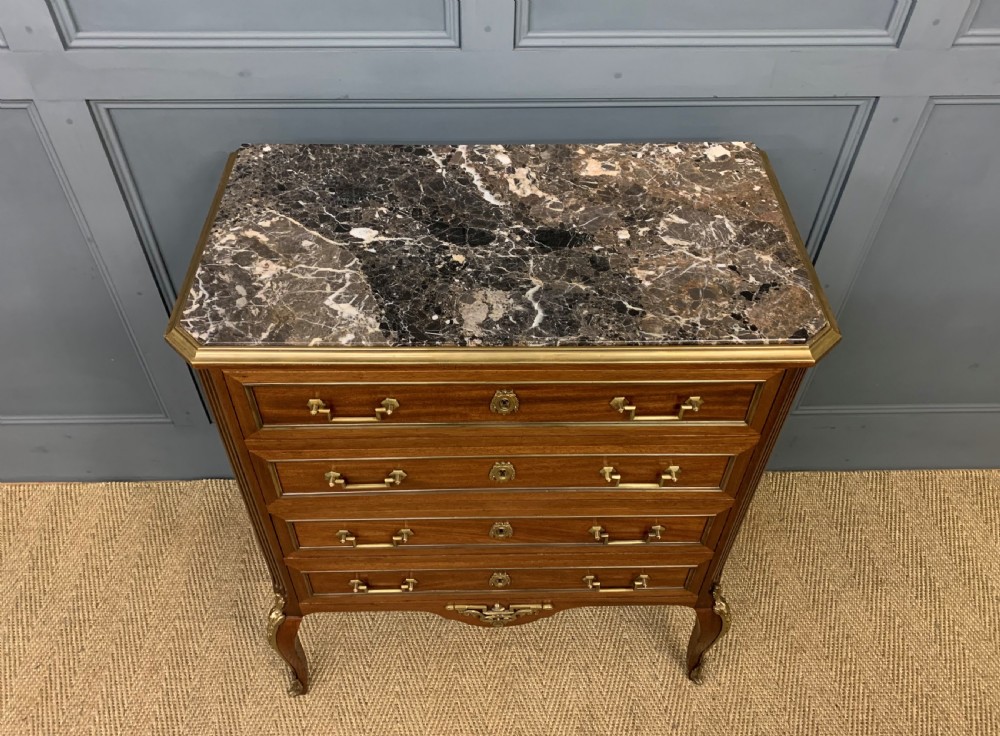 French Marble Topped Mahogany Commode View III
