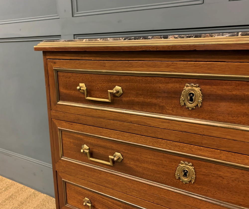 French Marble Topped Mahogany Commode View VI