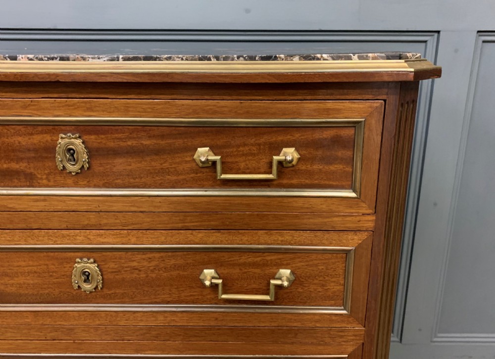 French Marble Topped Mahogany Commode View VII