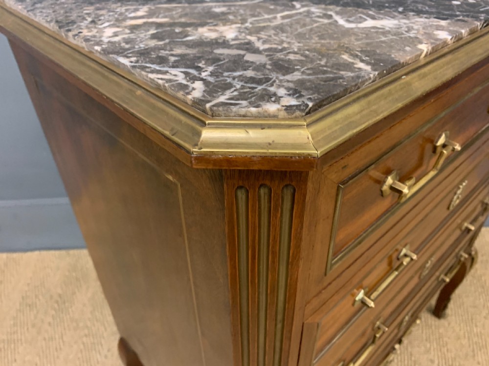 French Marble Topped Mahogany Commode View XI